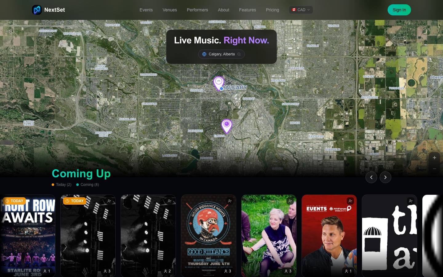 The NextSet homepage